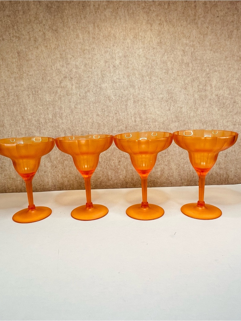 Margarita Glass Shatterproof Outdoor Acrylic Unbreakable Orange Set of 4